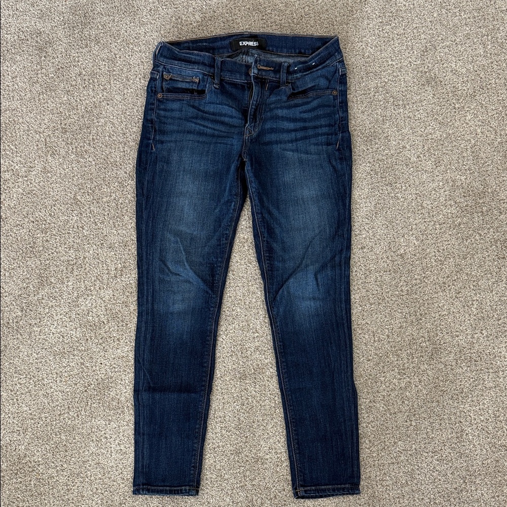 Express Women's Dark Blue Skinny Jeans